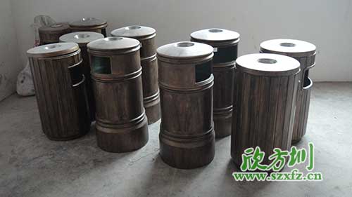  古意盎然，韶關園林仿銅玻璃鋼垃圾桶